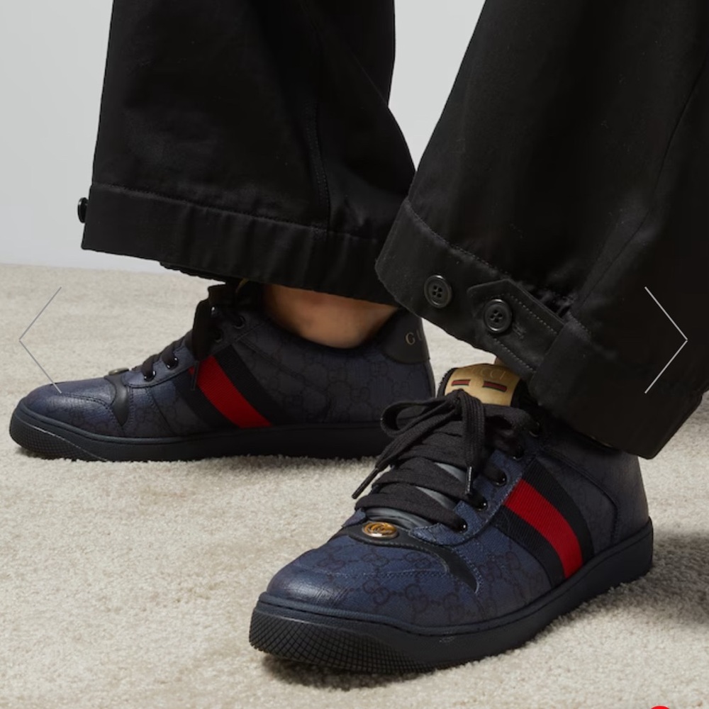 Gucci Men's Black and Red Sneakers